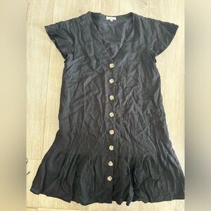 Elegant Black Button-Down Dress